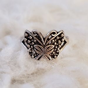 Butterfly Silver Tone Ring